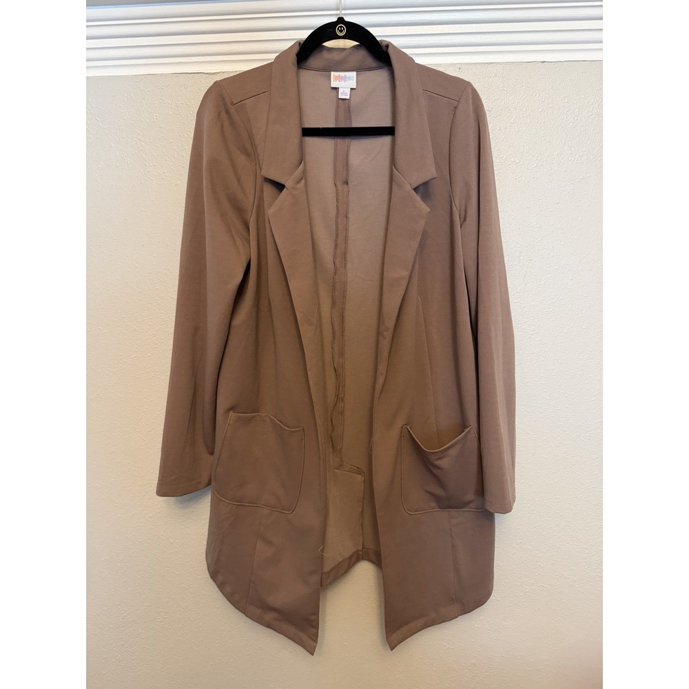 Lularoe Gwen Open Blazer  Size Large Taupe/lavender Jacket